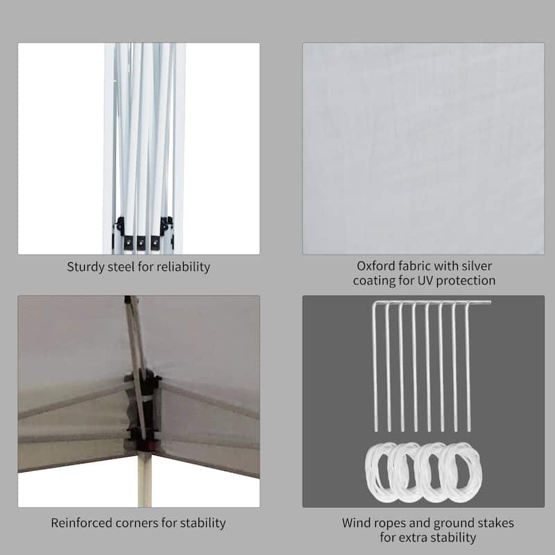 Adjustable Height Pop-Up Canopy Tent with Durable Steel Frame and Sun Protection