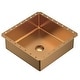 preview thumbnail 9 of 18, Karran Cinox Stainless Steel Square Undermount Sink Brushed Copper