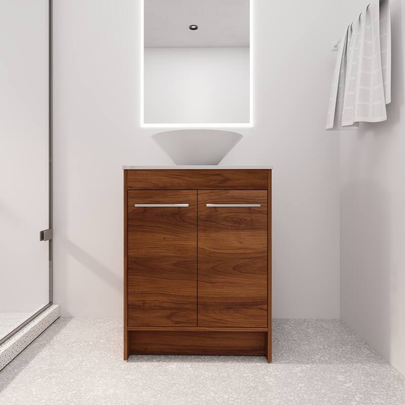 BNK 24/36/48/60 Inch Bathroom Vanity with Sink, Freestanding Bathroom Vanity with Soft Close Doors and Adjustable Shelf - 24"X18" - BRE217