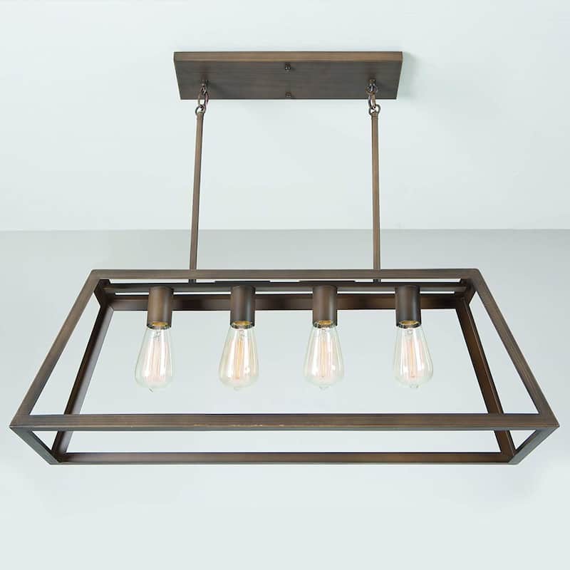 Gothic Chandelier 4-Light Bronze Finish Indoor Lighting Fixture 46" Height - 46