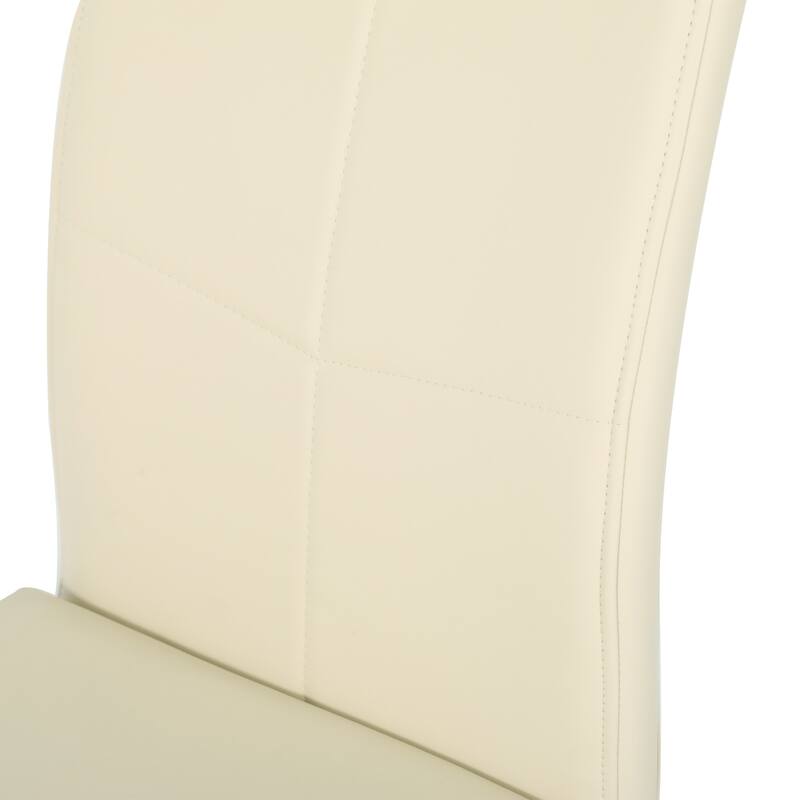 Modern PU Dining Chair, Living Room Chair Upholstered Chair With Gold Metal Legs Design For Kitchen (Set Of 2)