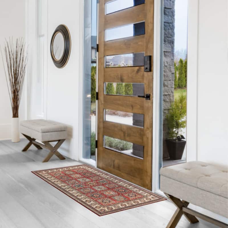 Wyatt & Ash Minot Imagine Washable Printed Chenille Rugs - 2x4 - Red