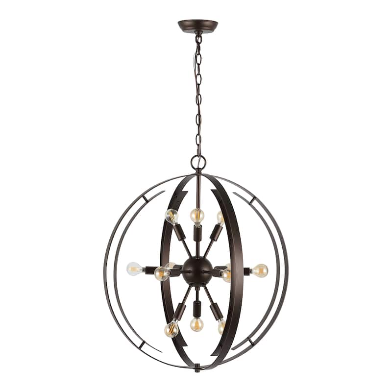 SAFAVIEH Home Lighting Collection Syosset 90" Glam Pendant (12-bulb) - 25" W x 25" D x 90" H