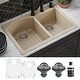 preview thumbnail 17 of 19, Karran Drop-In Quartz 33 in. 1-Hole 60/40 Double Bowl Kitchen Sink Kit