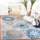 SAFAVIEH Cabana Lilah Indoor/ Outdoor Waterproof Patio Floral Rug - 4' x 6' - Grey/Blue