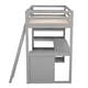 preview thumbnail 9 of 11, Twin Size Loft Bed with Ladder, Shelves and Desk, Space-saving, Grey