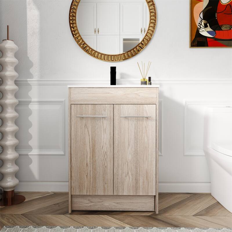 Bathroom Vanity With Sink In 30 Inch, Freestanding Bathroom Vanity With Soft Close Door