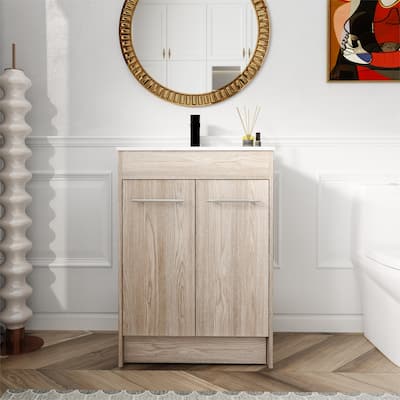 Bathroom Vanity With Sink In 30 Inch, Freestanding Bathroom Vanity With Soft Close Door