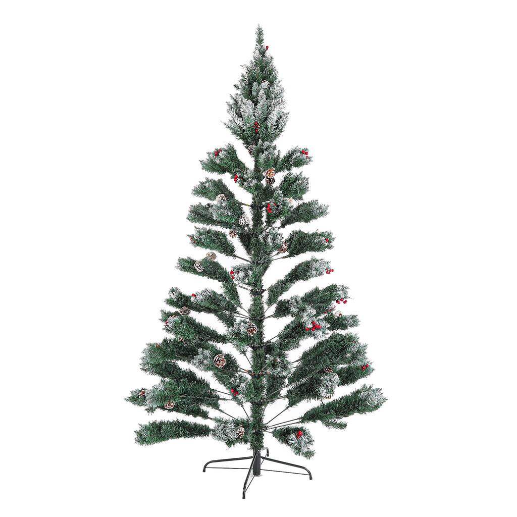 6ft Christmas Tree Artificial Full Xmas Trees with 150pcs LED,Green