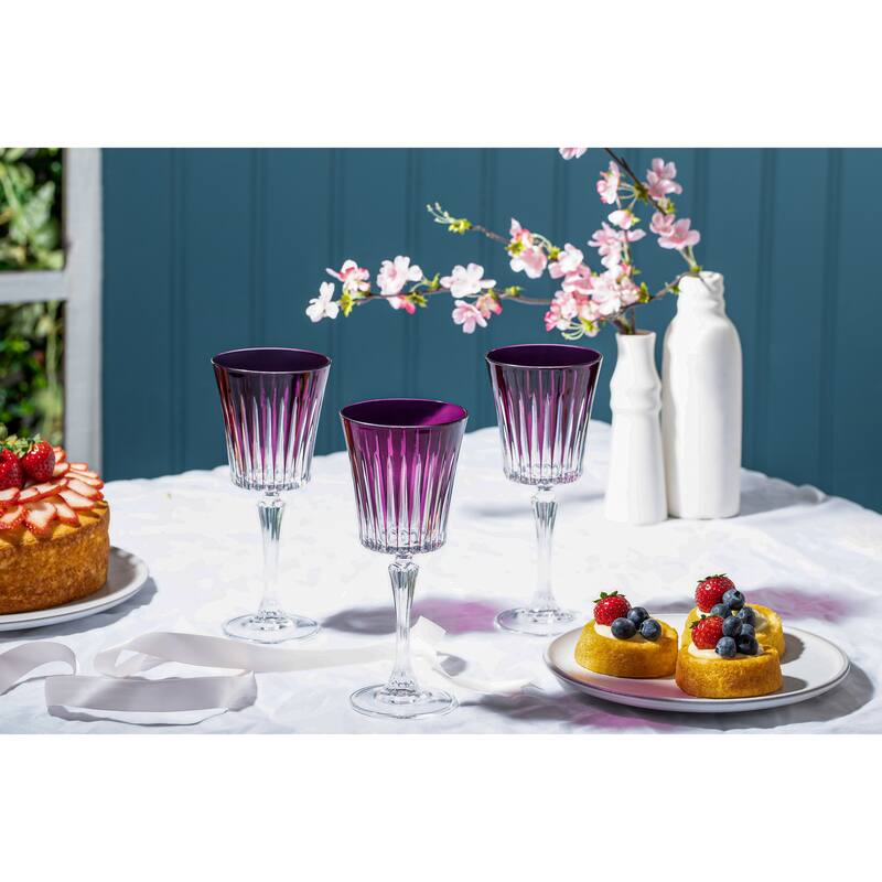 Majestic Gifts European Glass Water / Wine Goblet-Amethyst-Set/6 - 10 Oz.