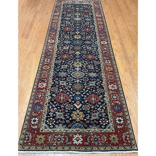 HERAT ORIENTAL Hand-knotted 4' x 12' Indo Mahal Wool Runner - 4' x 12 ...