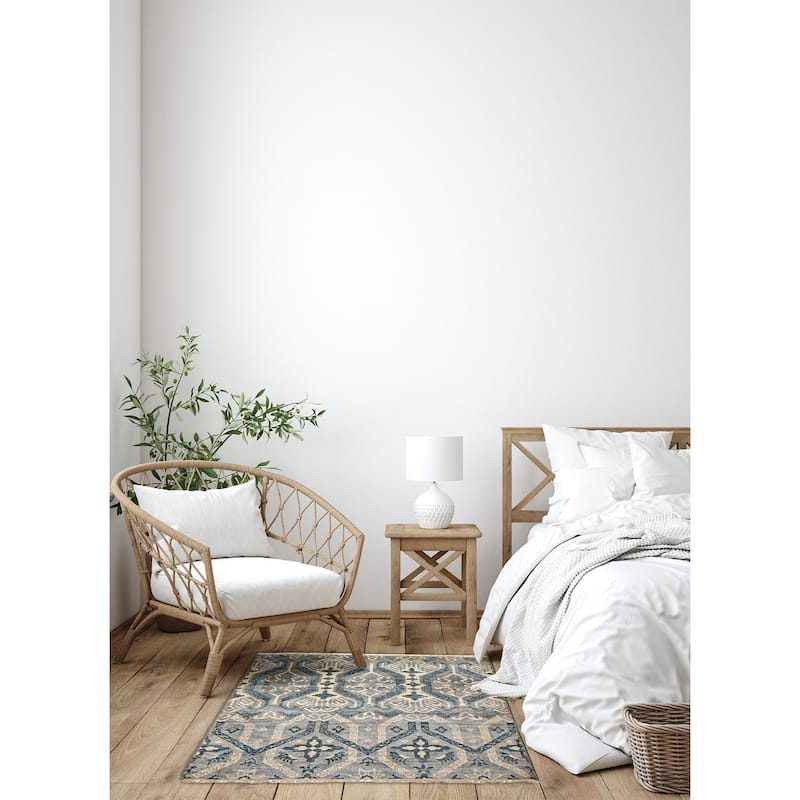 ECARPETGALLERY Hand-knotted Mystique Grey Wool Rug - 4' 9" x 5' 2"