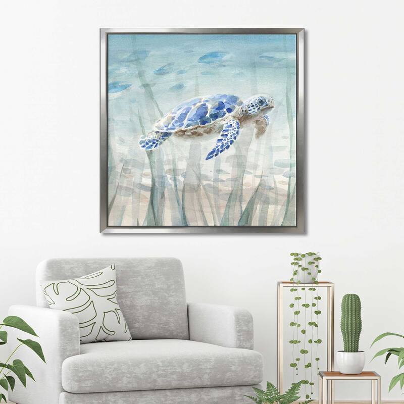 "Undersea Turtle" Print on Floating Canvas