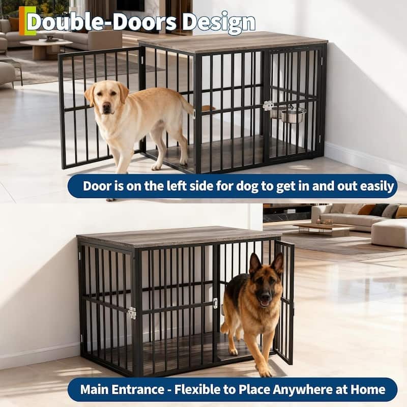Heavy-Duty Indoor Dog Crate Side Table Furniture for Medium and Large Breeds