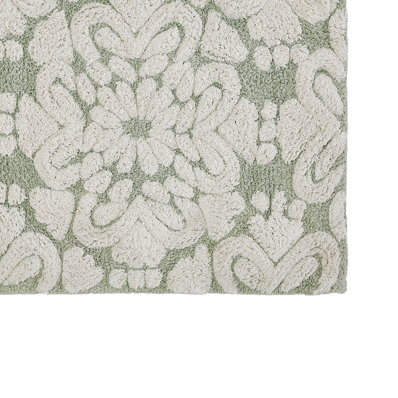 Better Trends Medallion Collection 100% Cotton 3-Pc Set Bathroom Rugs-Soft & Super Absorbent, Non-Skid Latex, Machine Washable