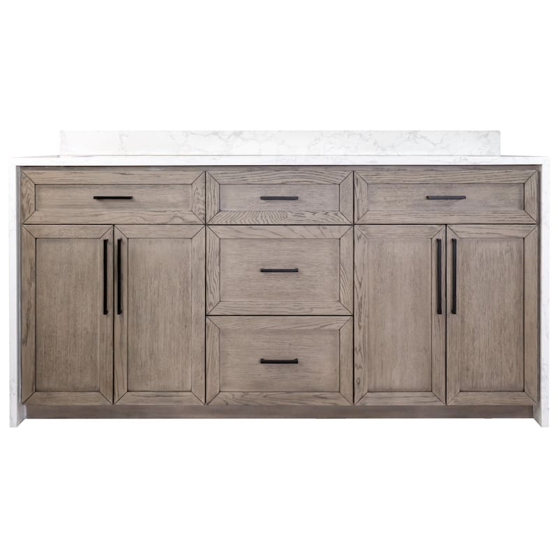 KitchenBathCollection Palisade 72" Double Waterfall Vanity with Engineered Marble Top