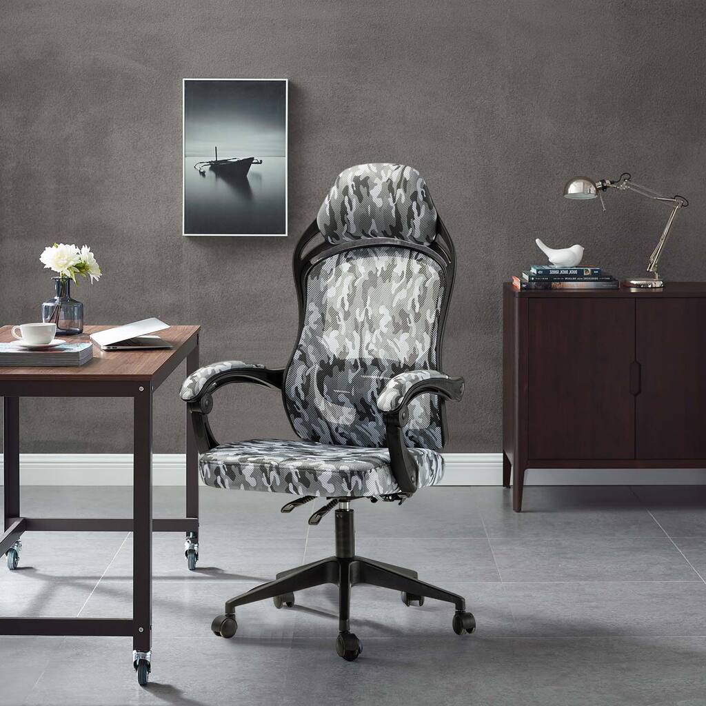 Topcraft Swivel Camouflage Gaming Chair with Adjustable Height