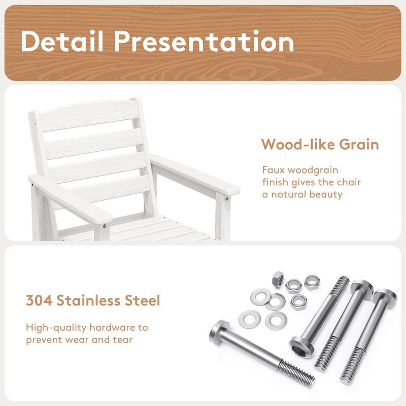 Plastic Tall adirondack Chair Set Of 5-Piece Patio Conversation Set