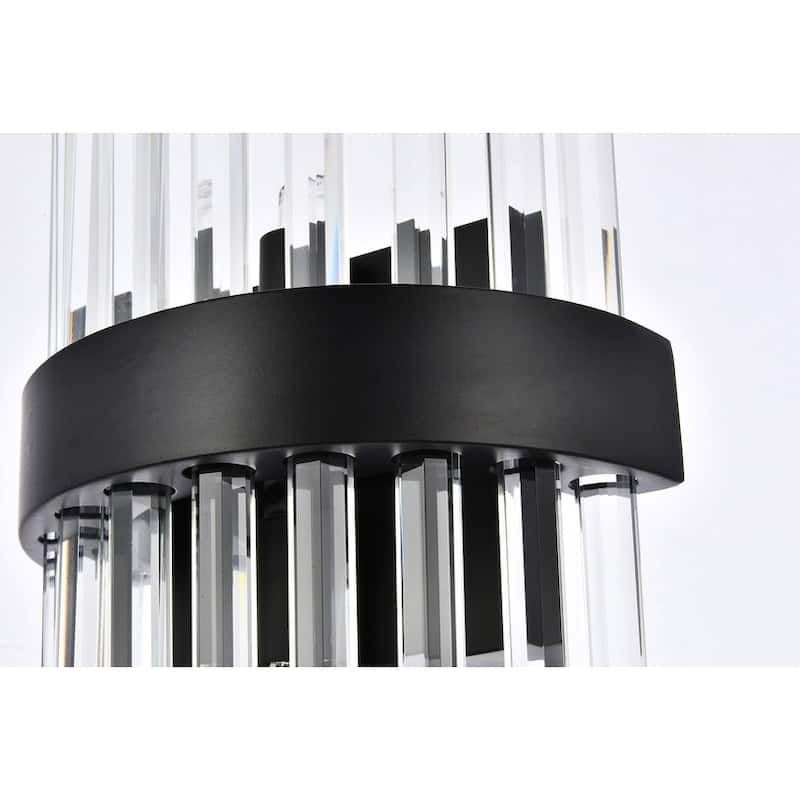 Indigo Home 8 inch crystal bath sconce in black