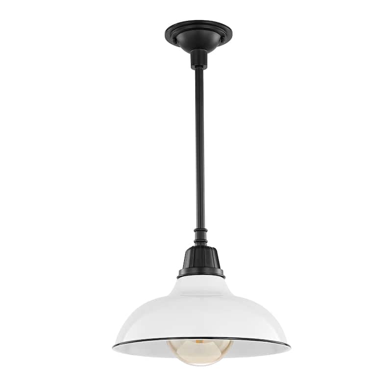 12.25" 1-Light Indoor/Outdoor Iron LED Pendant, by JONATHAN Y - 12.25
