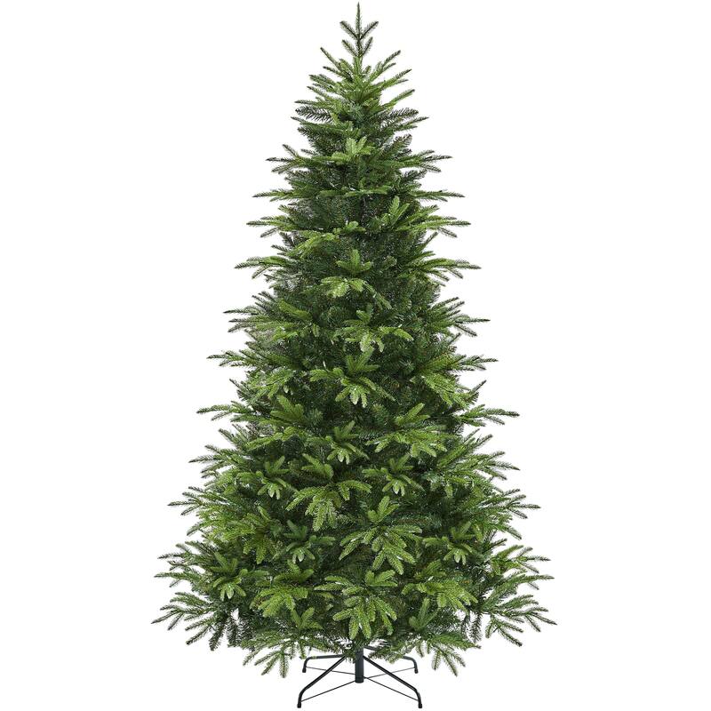Yaheetech 6FT/7.5FT Pre-lit Christmas Tree with 350 Multicolored LED Lights of 9 Light Modes & 1576 Tips