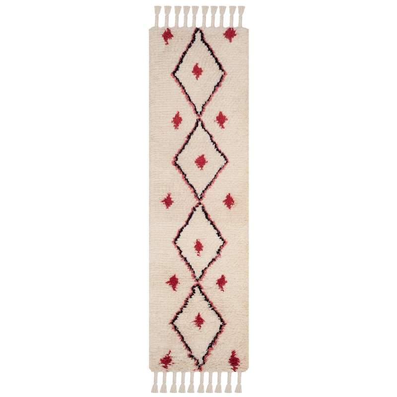 SAFAVIEH Handmade Casablanca Shag Ieteke Tribal Moroccan Wool Rug