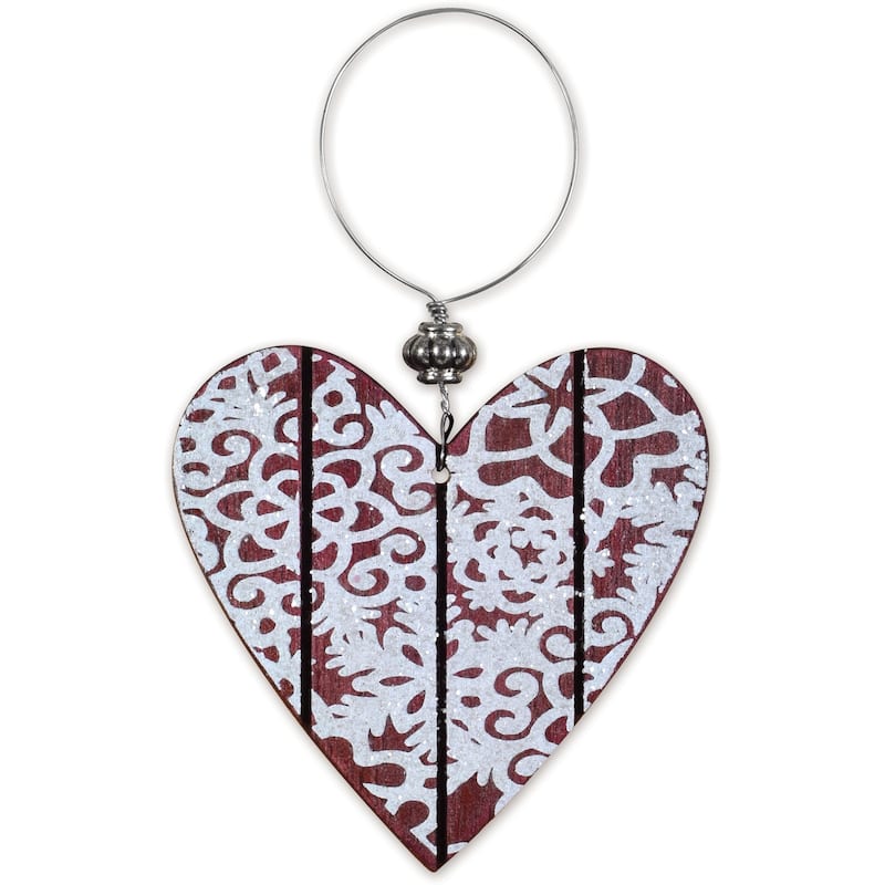 Rustic Heart Ornament -Set of 4