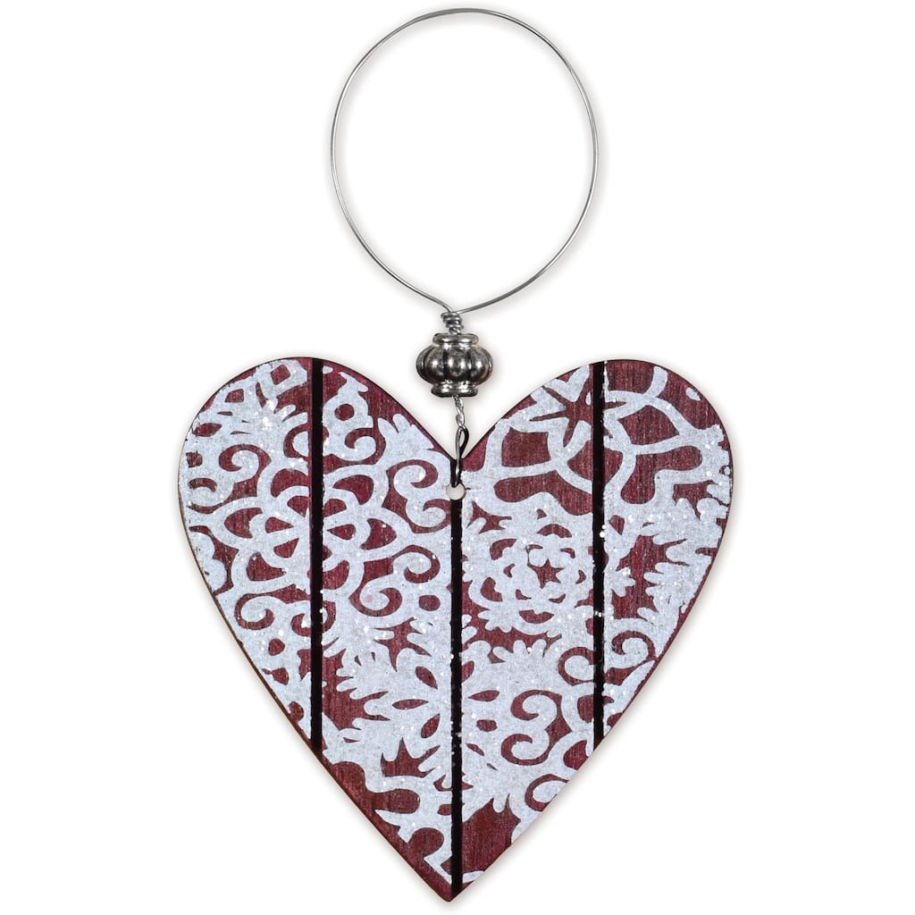 Rustic Heart Ornament -Set of 4