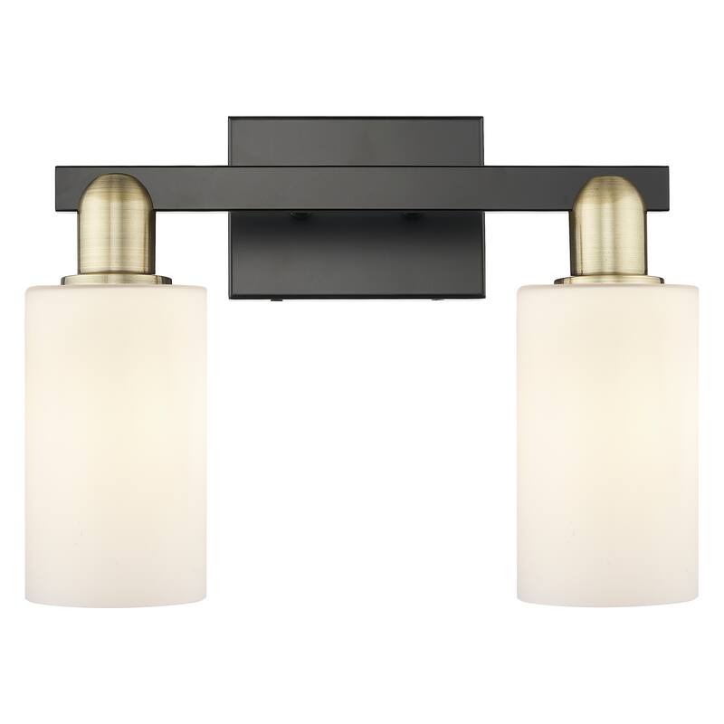 Innovations Lighting Endless Possibilities Arcadia - Clymer - 2 Light 15" Bath Vanity Light - Matte White/Black Antique Brass
