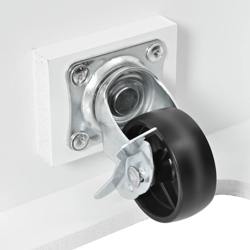 55.7" Large Kitchen Island with 2 Drop Leaves, Storage, Power & Wheels