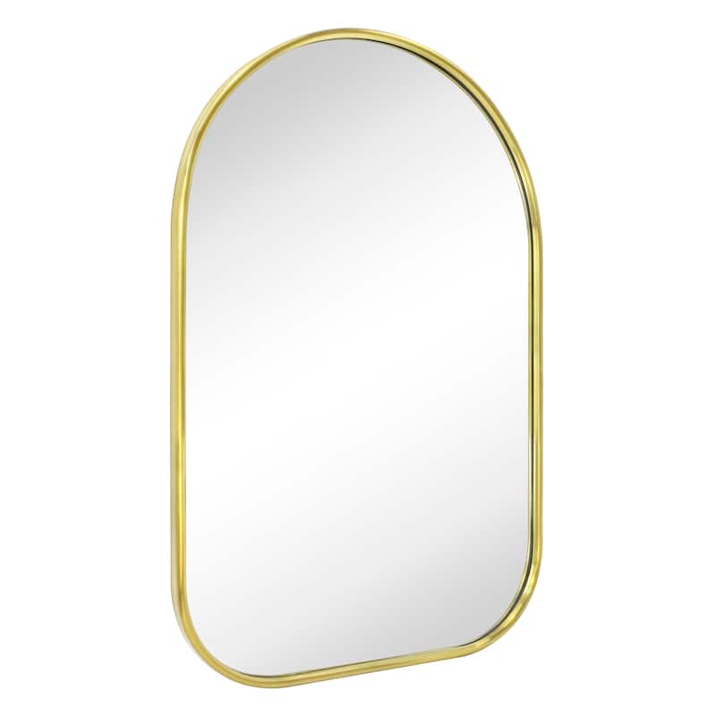 TEHOME Arch Metal Wall Mirror - 20'' x 30'' - Brushed Gold