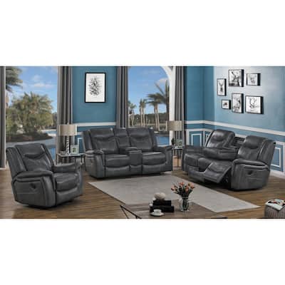 Masley Grey 3-Piece Reclining Living Room Set