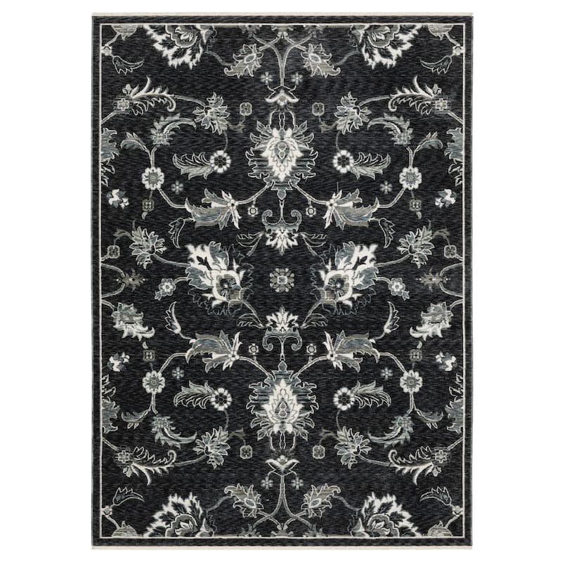 Style Haven Estella Oriental Blue/ Ivory Area Rug - 6' 7" x 9' 6" - Rectangle