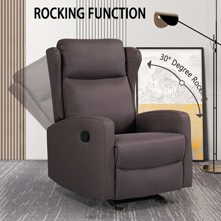 Manuel Rocking Chair Manual Rocking Recliner Chair with Adjustable Positions and Rocking ...