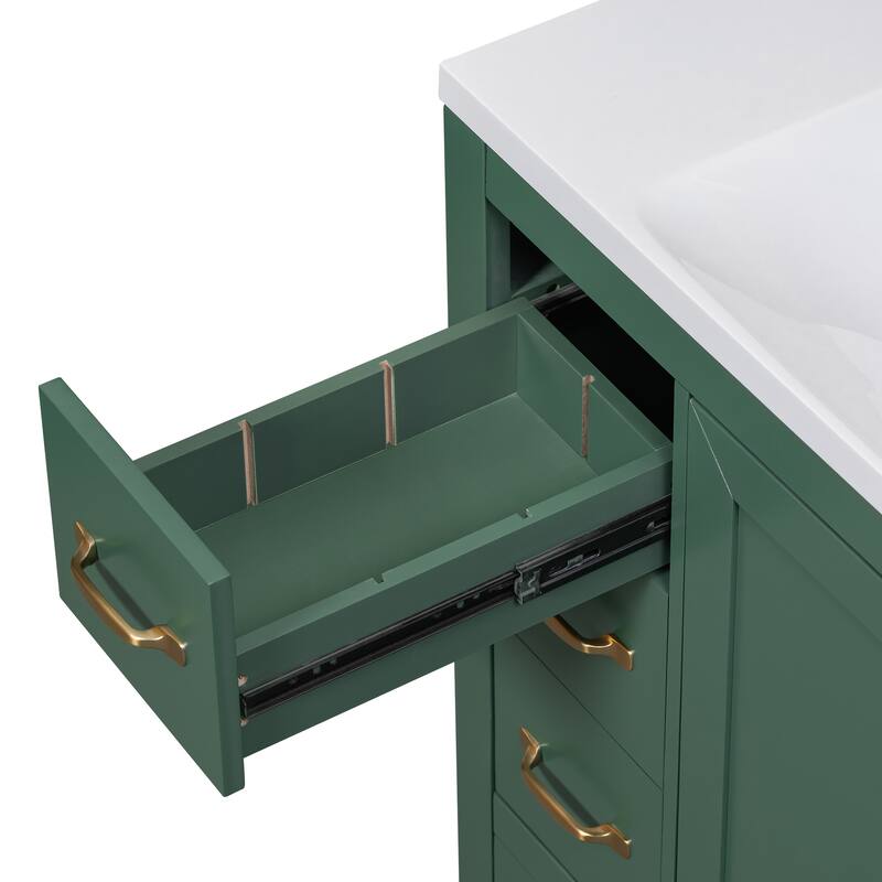 Bathroom Vanity with Sink Combo, Six Drawers