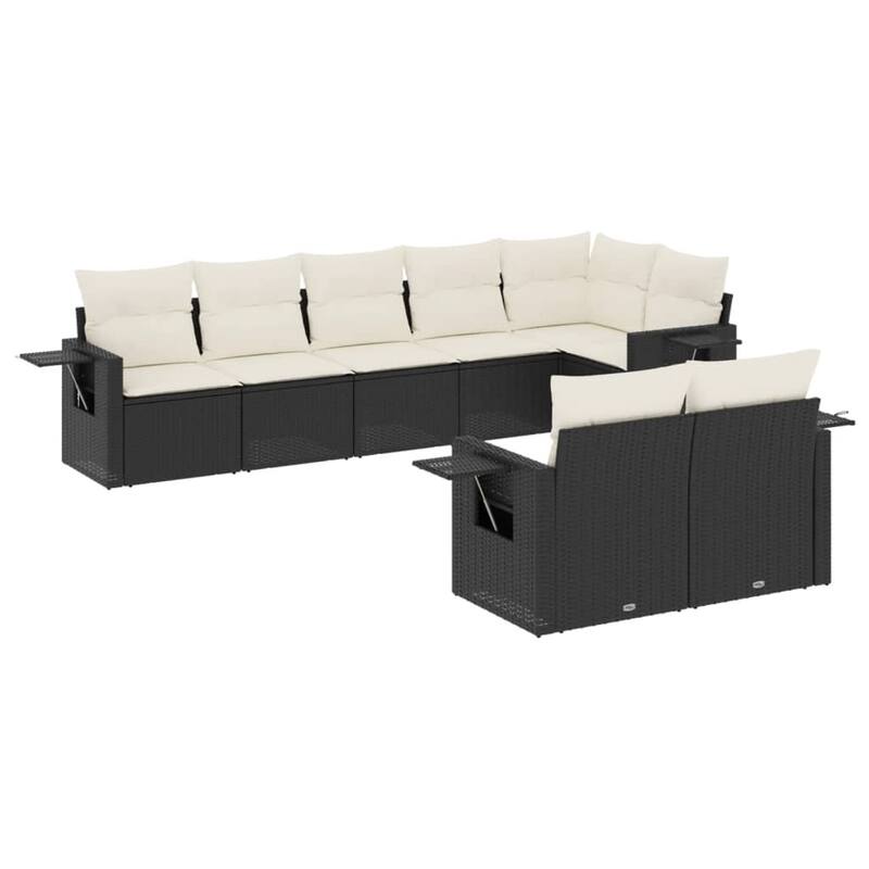 vidaXL Patio Sofa Set with Cushions Outdoor Conversation Furniture Poly Rattan