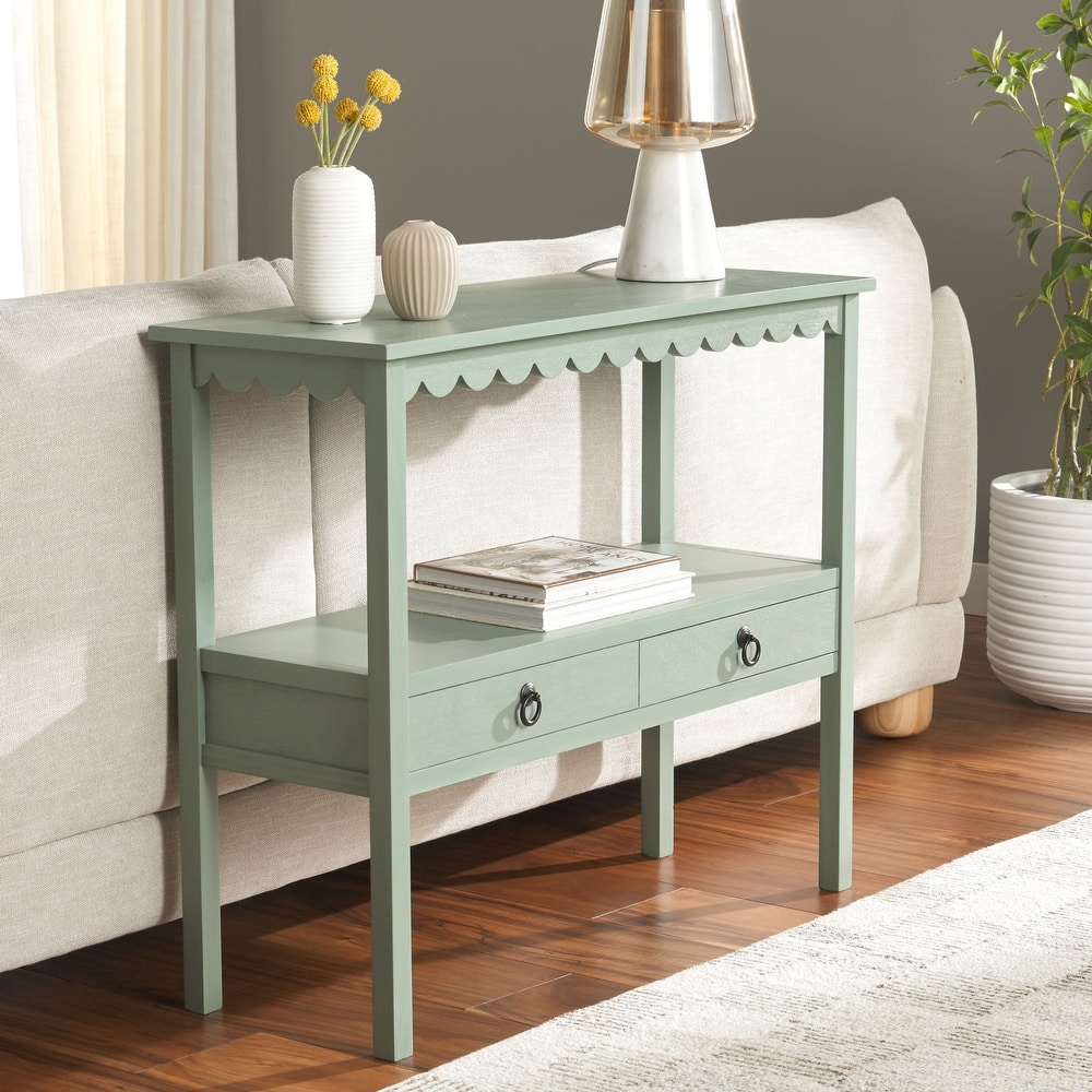 SAFAVIEH Haven Lower 2-Drawer Console Table - 35"W x 13"D x 30"H