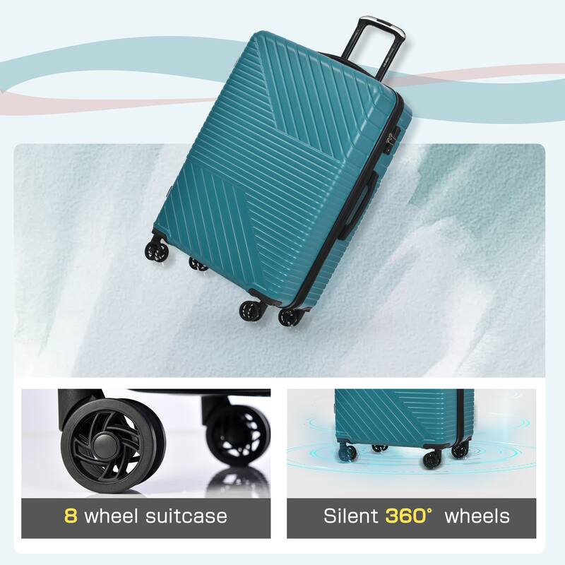 3 Piece Hardshell Luggage Spinner 8 Wheels Suitcase Sets (20"24"28")