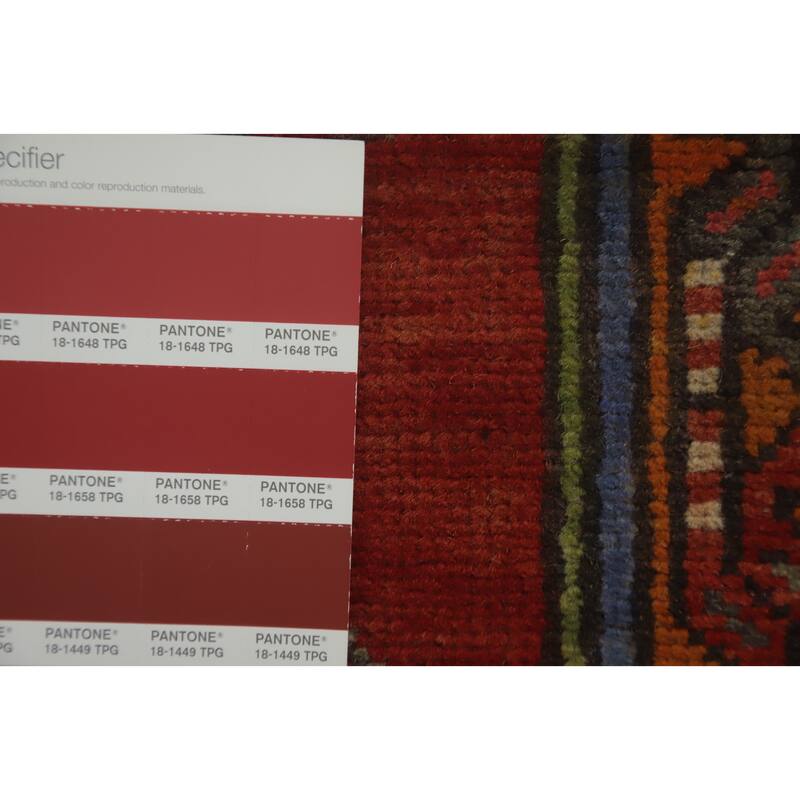 Hand Knotted Oriental 100% Wool Carpet Traditional Geometric Multi-Colored Ardebil Runner Rug - 10' 9'' X 3' 2''