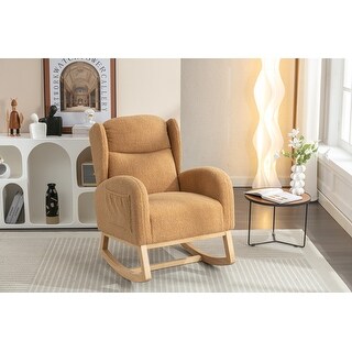 Teddy Fabric Rocking Chair With Packet Wood Legs - Bed Bath & Beyond ...