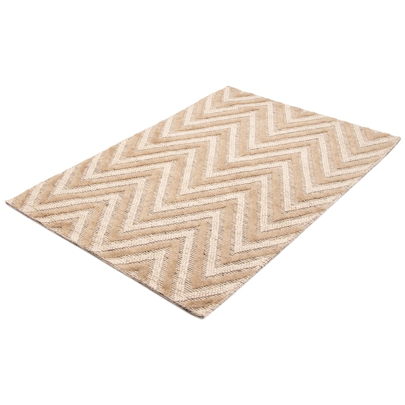 ECARPETGALLERY Braid weave Sienna Brown Wool Rug - 5'0 x 7'7