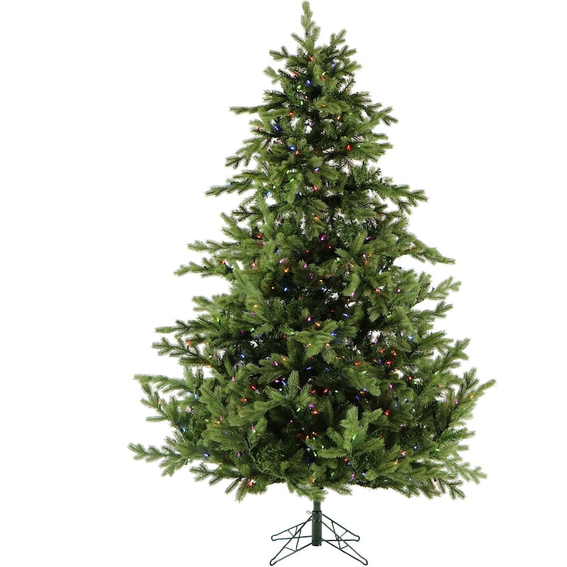 Fraser Hill Farm 9' Pine Christmas Tree, Multicolor LED
