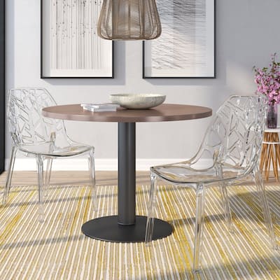 Stackable Dining Chair in Polypropylene (Set of 4) Modern Cut-out Design Backrest Accent Side Chair