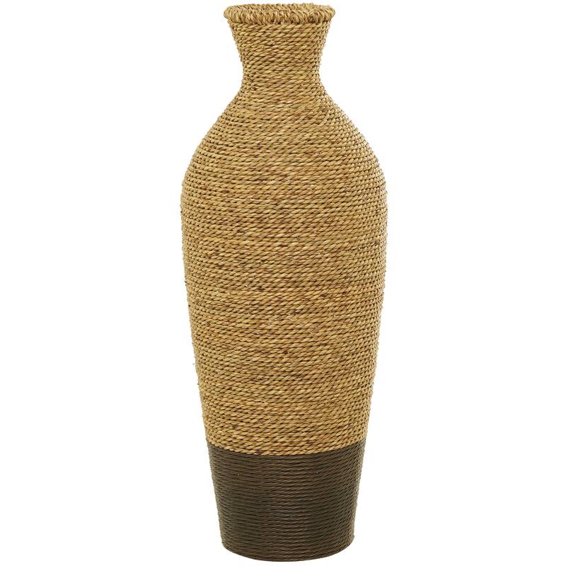 Seagrass Handmade Tall Woven Floor Vase - Brown - Roche River Decor