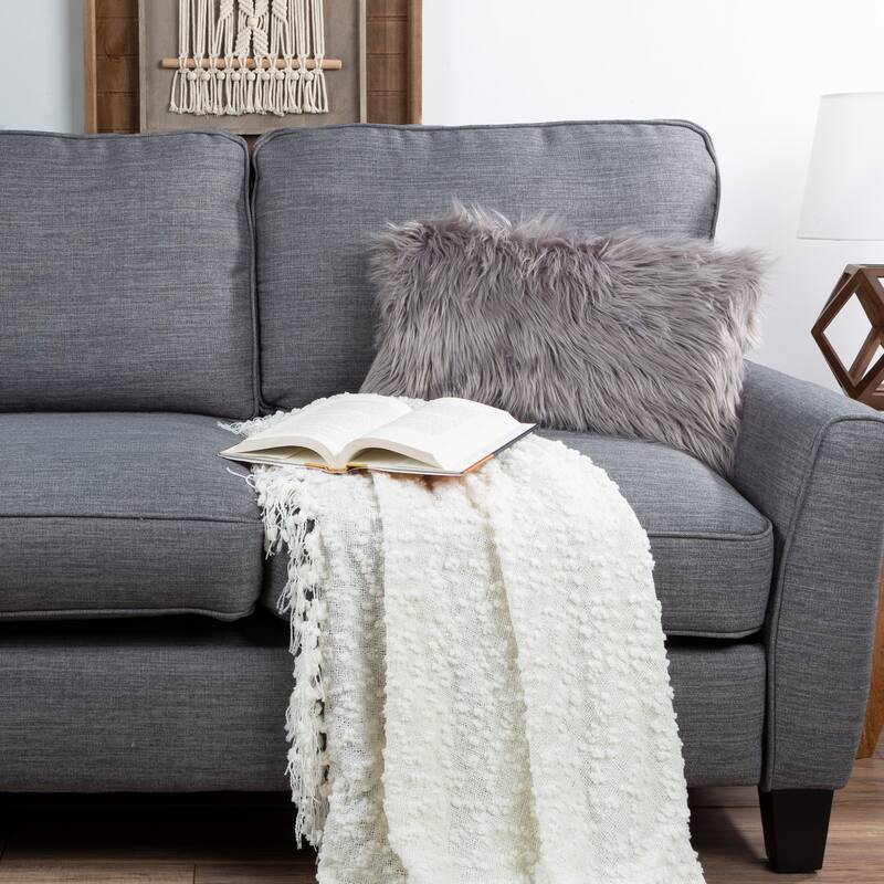12x20 inch Plush Lumbar Pillow - Luxury Accent Pillow Insert and Shag Glam Cover Set by Hastings Home