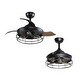 preview thumbnail 3 of 8, Industrial 36-inch Black 3-blade Ceiling Fan with Remote - 36-in