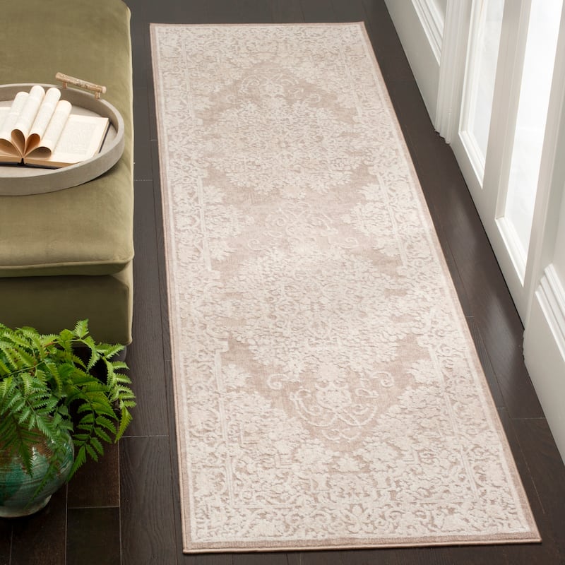 SAFAVIEH Reflection Euna Charming Oriental Rug - 2'3" x 12' Runner - Beige/Cream