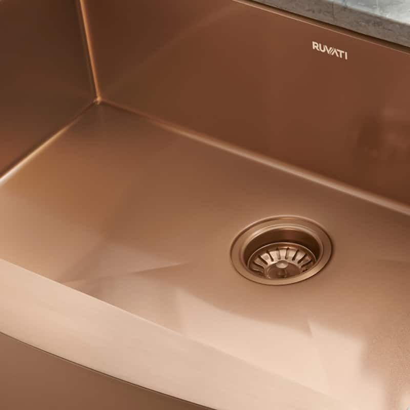 Ruvati Kitchen Sink Strainer Drain Assembly - Copper Tone Stainless Steel - RVA1022CP