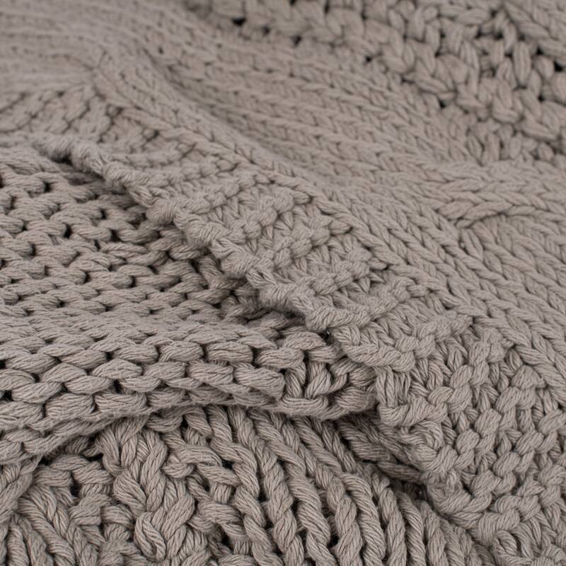 Micah Knitted Sham, Grey, Euro