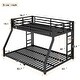 preview thumbnail 3 of 6, Metal Full XL over Queen Bunk Bed for Teens and Adults, Black